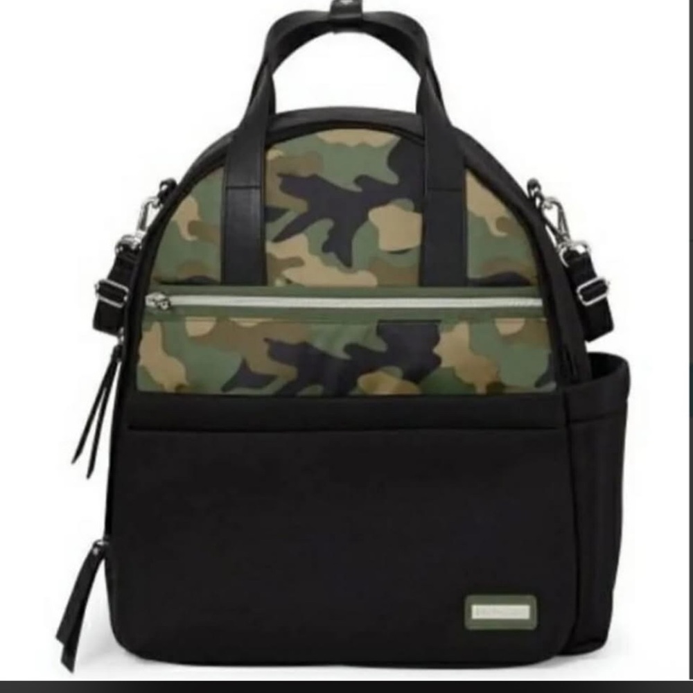 Camouflage and Black diaper Backpack